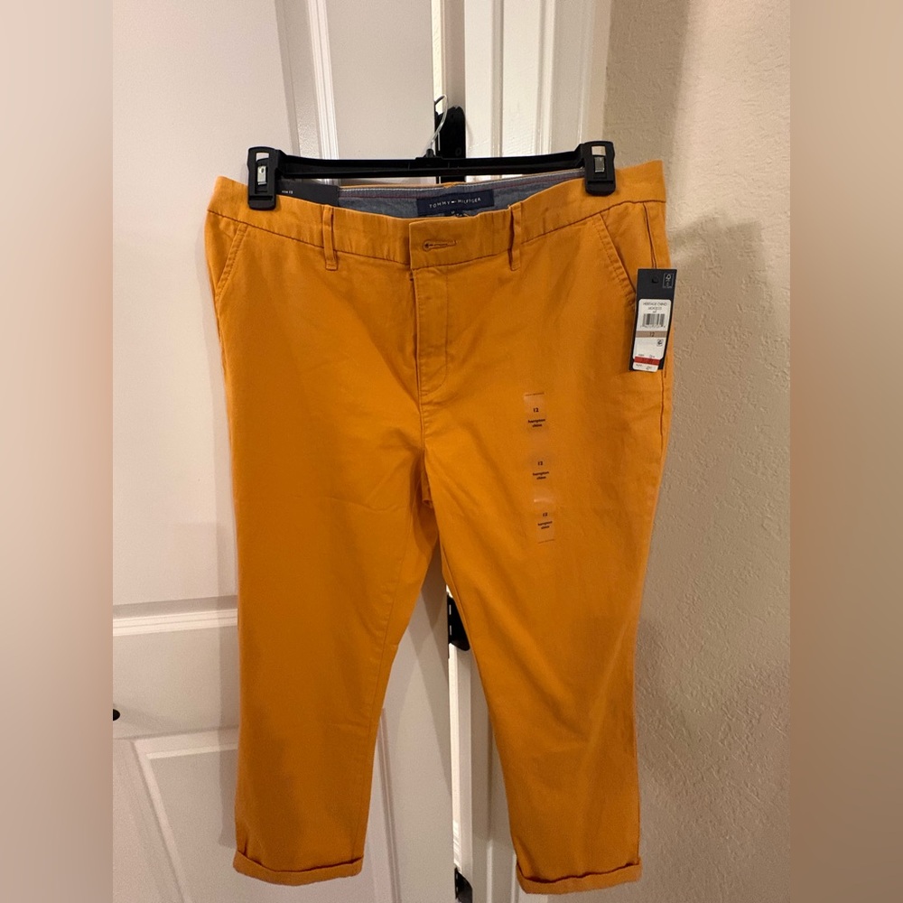 Tommy Hilfiger Hampton Stretch Slim Chino Pants Mustard Yellow NWT | 12 💛🧡